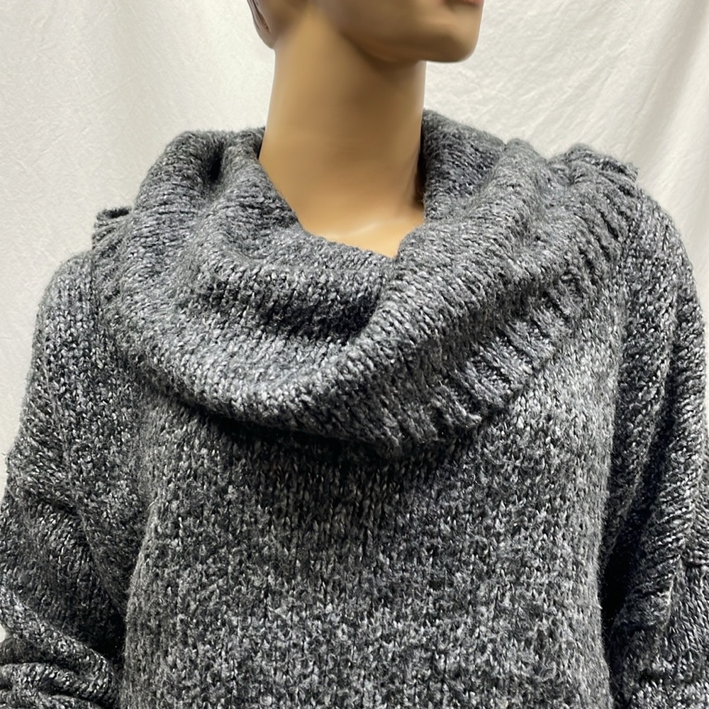 Nine West Jeans Womens Gray Mix Cowl Neck Sweater - Picture 2 of 8
